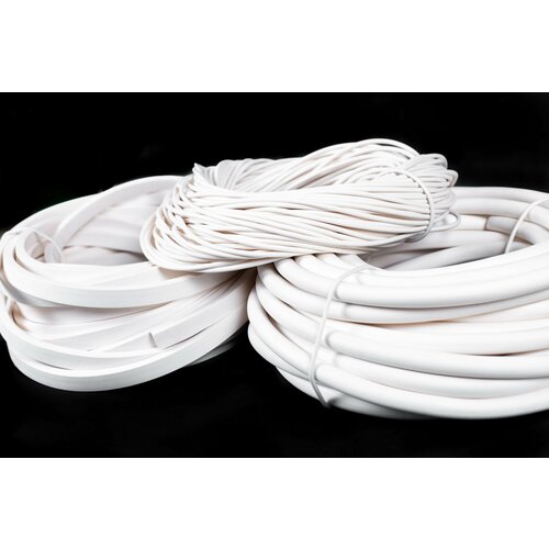 Шнур уплотнительный силиконовый монолитный теплостойкий белый 11 мм 2 метра