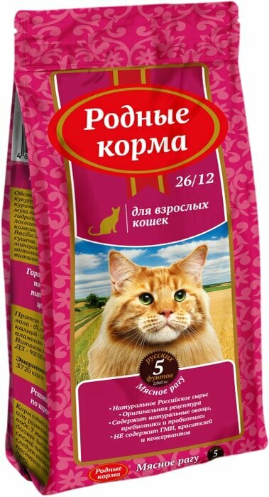 Сухой корм для кошек Родные корма Мясное рагу 2.045кг