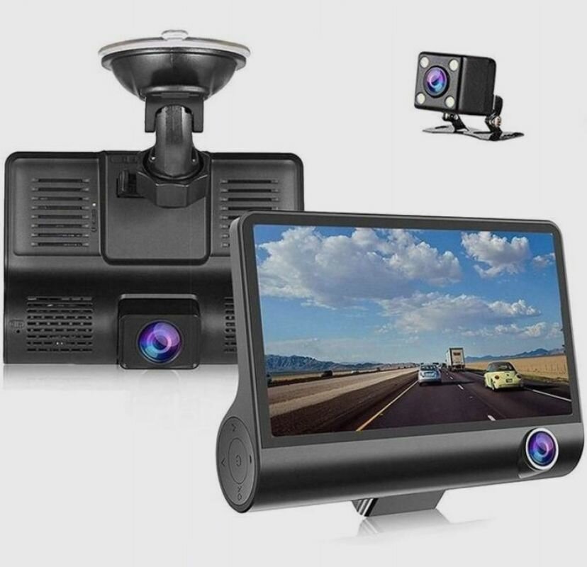 Регистратор видеофиксатор автомобильный Video CarDVR FullHD 1080p 3 камеры