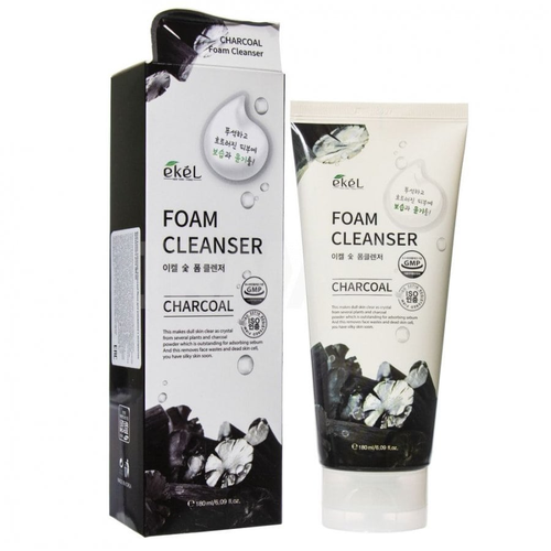 EKEL пенка для умывания очищающая С древесным углём CHARCOAL FOAM CLEANSER, 180 МЛ. очищающая пенка с древесным углем farm stay charcoal pure cleansing foam 180 мл