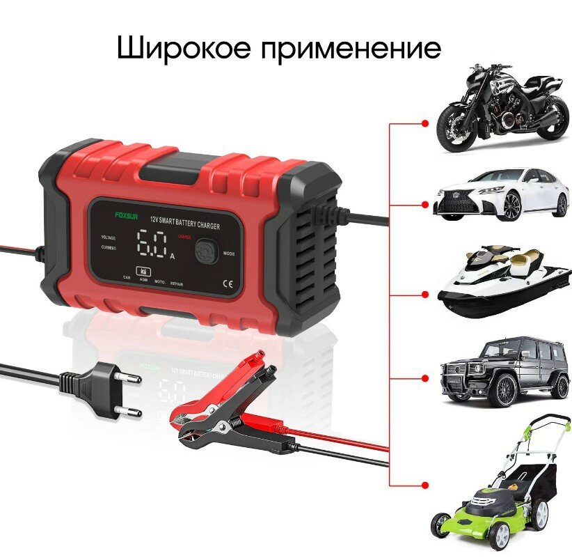 Автоматическое зарядное устройство FOXSUR FBC1206D (12В 6А)