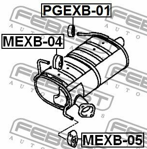 Подушка крепления глушителя MEXB04, MEXB04 FEBEST MEXB-04