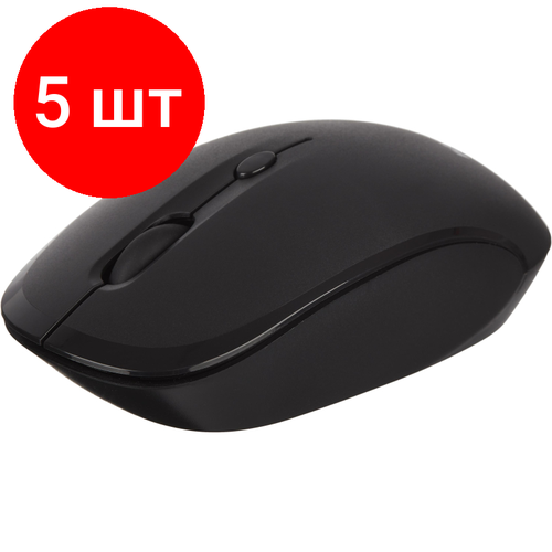 Комплект 5 штук, Мышь компьютерная ProMega E-WM005 черная, 1200-3200DPi, 2.4Ггц, 110x61x37мм