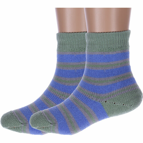 Носки Альтаир 2 пары, размер 18, зеленый, голубой носки альтаир детские 3 пары размер 18 голубой