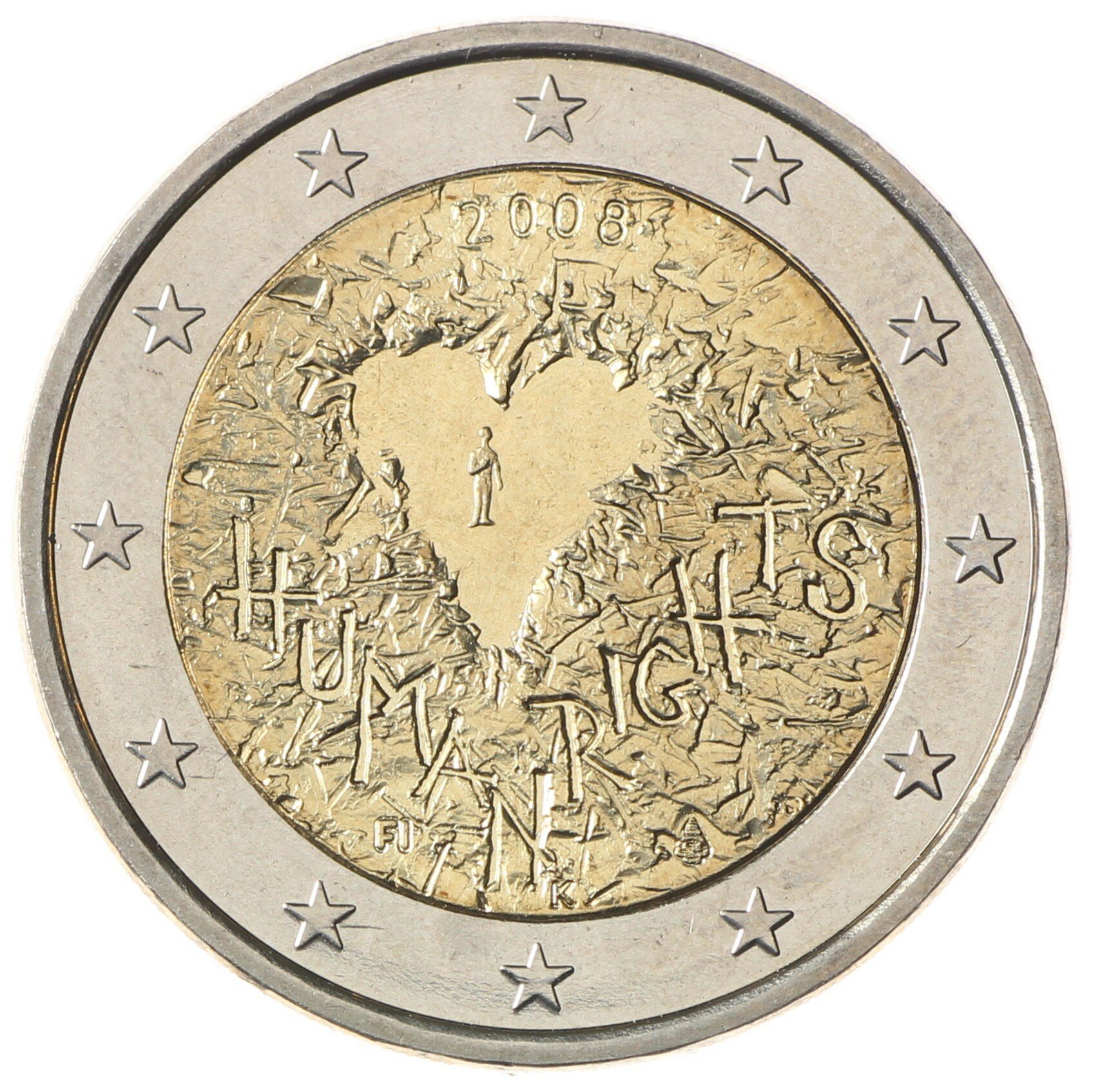 Финляндия 2 евро 2008 Права человека