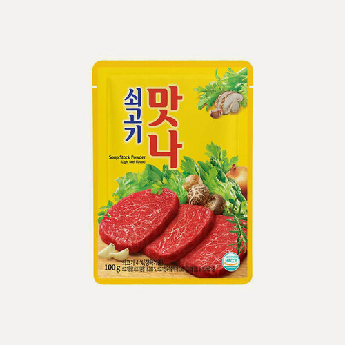 Изображение товара Приправа вкусовая Манна говядина для приготовления первых и вторых блюд 100 г, Южная Корея