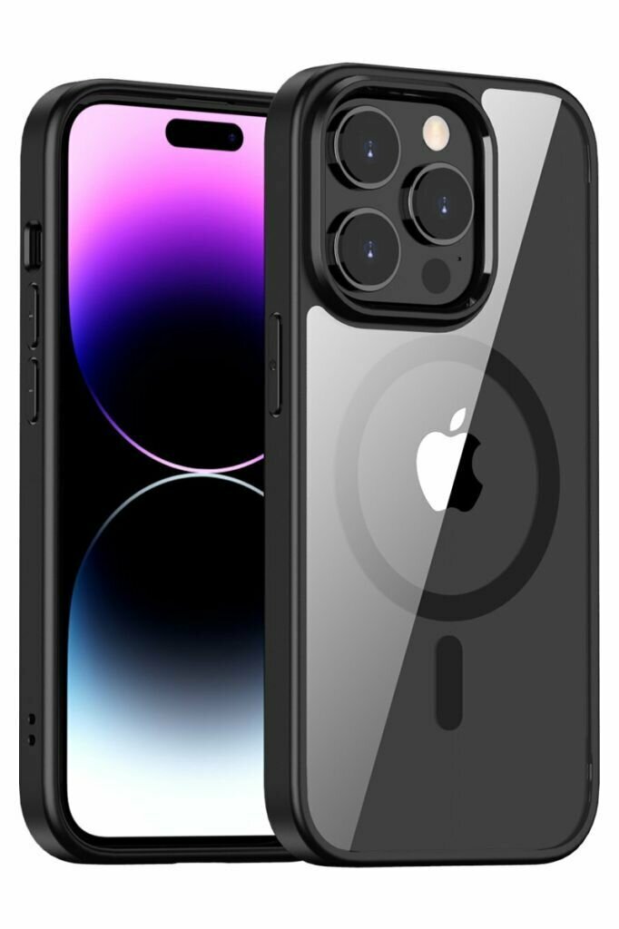 Прозрачный чехол для Apple IPhone 14 Pro MAX / Айфон 14 Про Макс с силиконовым кантом Crystal Case (Красный)