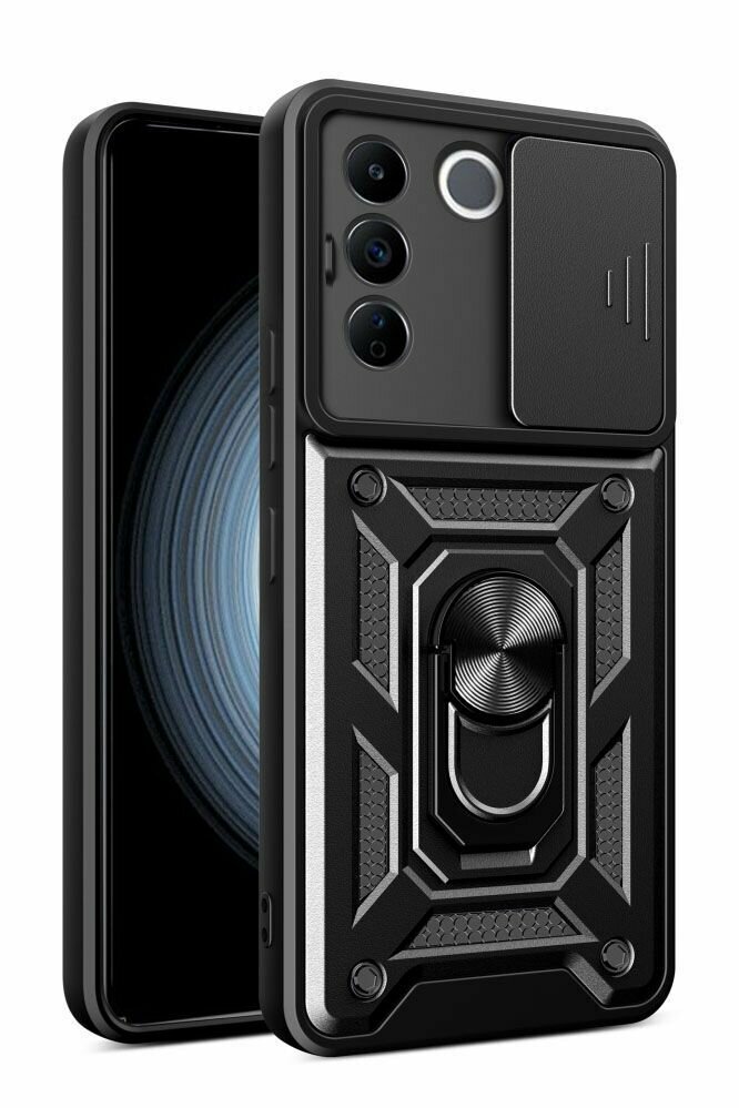 Чехол противоударный для Vivo V27E и Vivo T2 4G / Виво В27Е и Виво Т2 4G с защитой камеры armors (Черный)