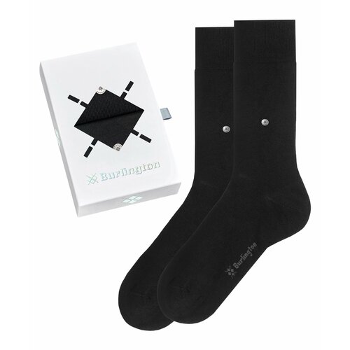Носки Burlington, 2 пары, размер 40-46, черный, мультиколор женские носки кавайные однотонные носки из чесаного хлопка до щиколотки высокая эластичность