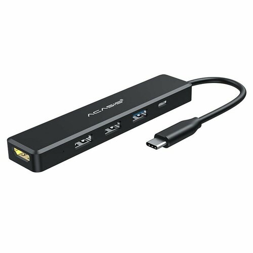 Док-станция 5-в-1 USB Type-C -> 1xUSB 3.0+2xUSB 2.0+HDMI+PD 60W ACASIS CM070 блок питания для ноутбуков stm tc65 pd usb type c 65вт