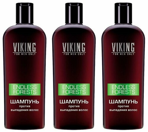 Viking Шампунь для волос Бескрайние леса, против выпадения, 300 мл, 3 штуки