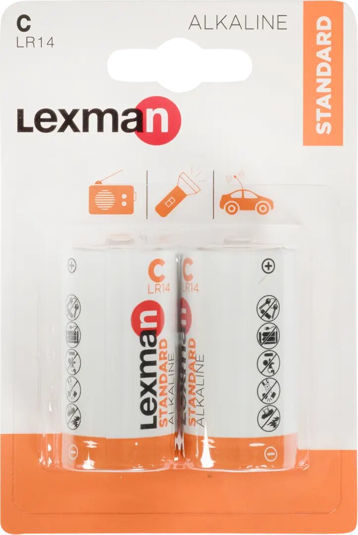 Батарейка алкалиновая Lexman C/LR14 2 шт.