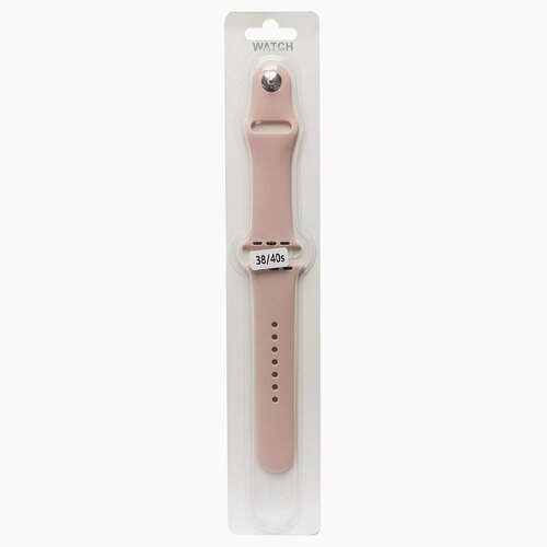 Силиконовый ремешок на кнопке для Apple Watch 38/40/41мм песочно-розовый