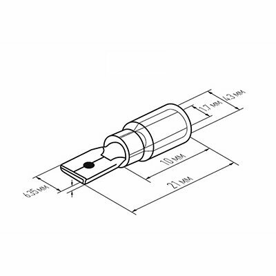 Клемма Rexant плоская изолированная термоусаживаемая РПи-п-т 1.5-(6.3)/РпИп-т 1,25-7-0,8 штекер 6.35 мм 0.5-1.5 мм2 красный - фото №3
