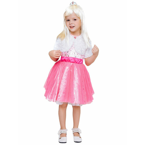 Карнавальный костюм Барби (платье, парик, диадема, болеро) Пуговка (2094 к-20 128)