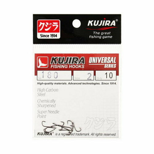 фото Крючки universal 180, цвет bn, № 2, 10 шт. kujira