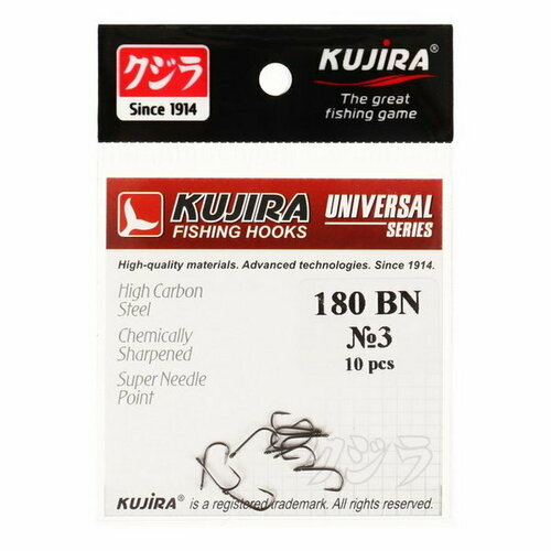 фото Крючки universal 180, цвет bn, № 3, 10 шт. kujira