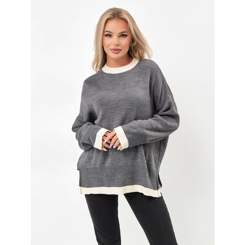 фото Свитер, размер oversize 42-50, серый jve