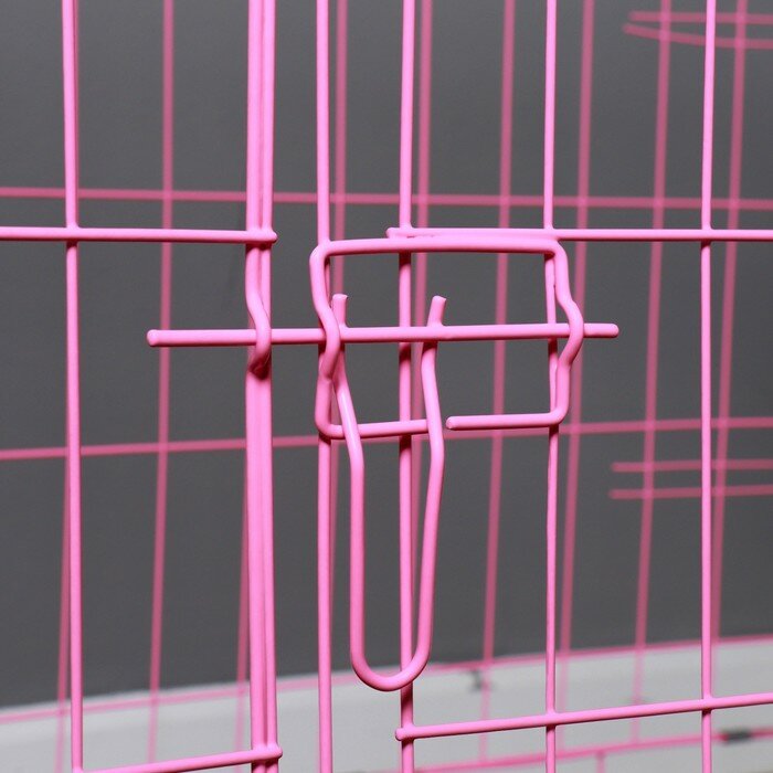 Пижон Клетка с люком для собак, 130 х 60 х 70 см, розовая - фотография № 8