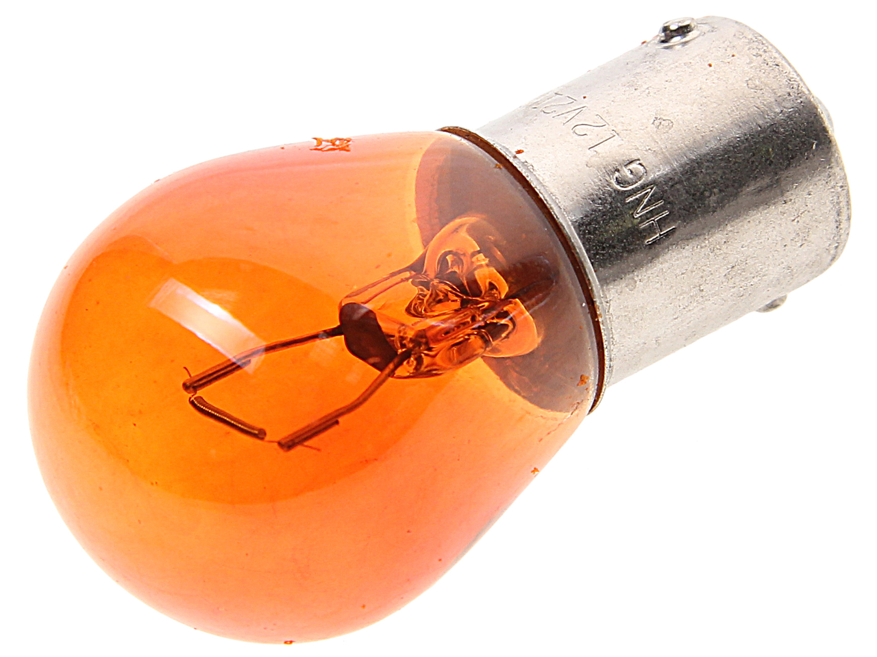 Лампа 12V PY21W BA15s желтая Amber HNG