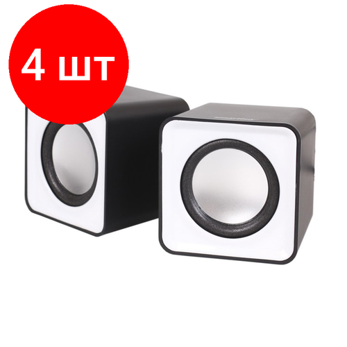 Комплект 4 шт, Колонки Smartbuy MINI, 2*2, W, питание от USB, черный акустическая система smartbuy my disco