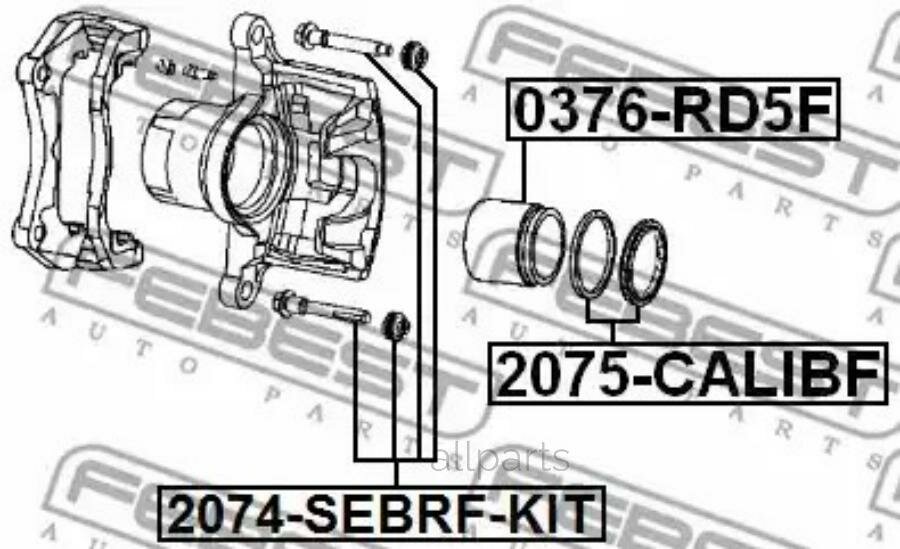 FEBEST 2074-SEBRF-KIT Втулка направляющая суппорта тормозного переднего комплект CHRYSLER SEBRING II 2006-2010 FEBEST 2074-SEBRF-KIT