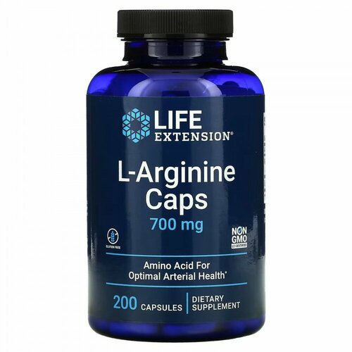 фото Life extension, l-arginine caps, 700 mg, 200 capsules