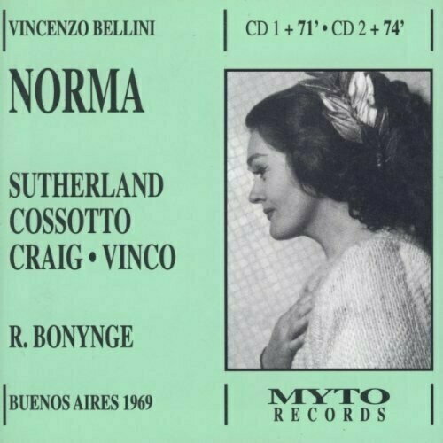 audio cd bellini la sonnambula joan sutherland nicola monti 2 cd AUDIO CD Bellini: Norma. / Joan Sutherland, Fiorenza Cossotto. 1969