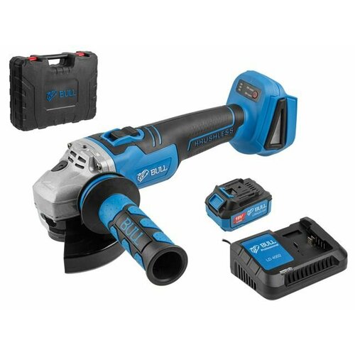Аккум углошлифмашина BULL CSG 1812 R в чем Бесщет 125 мм рег об 8000 обмин 1х4 Ач зу 4 А рег об 1333373 16990₽