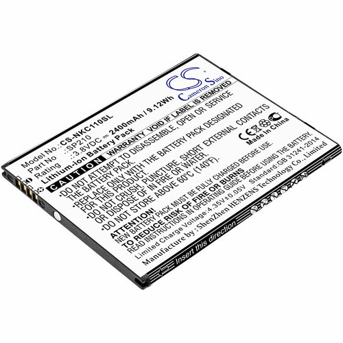 аккумулятор cs nkt240sl wt242 для nokia 2 4 3 85v 4400mah 16 94wh Аккумулятор CS-NKC110SL SP210 для Nokia C1 Plus 3.8V / 2400mAh / 9.12Wh