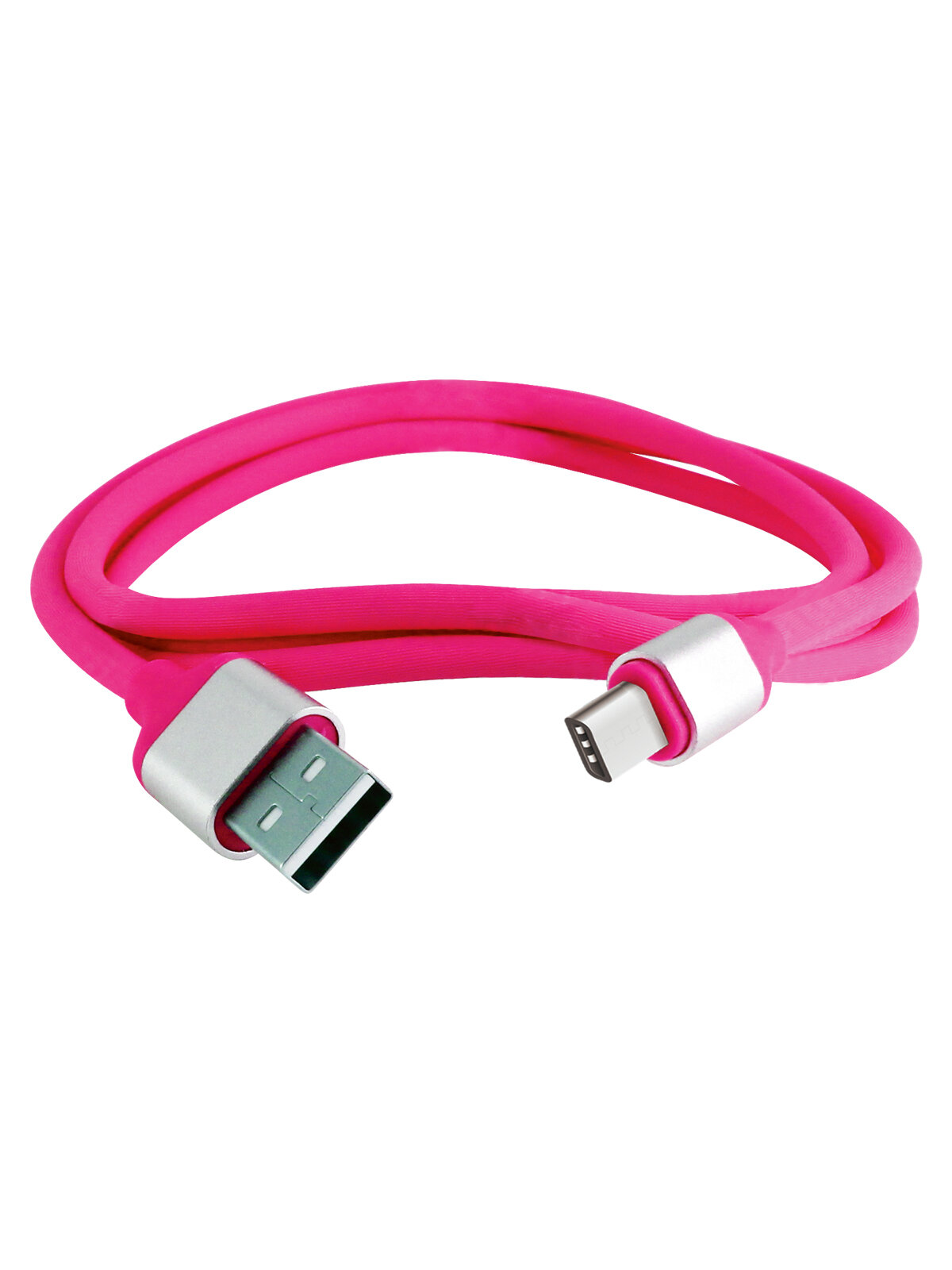 фото Кабель в силиконовой оплетке Tdm Electric ДК 20, USB - Type-C, 1 м, розовый