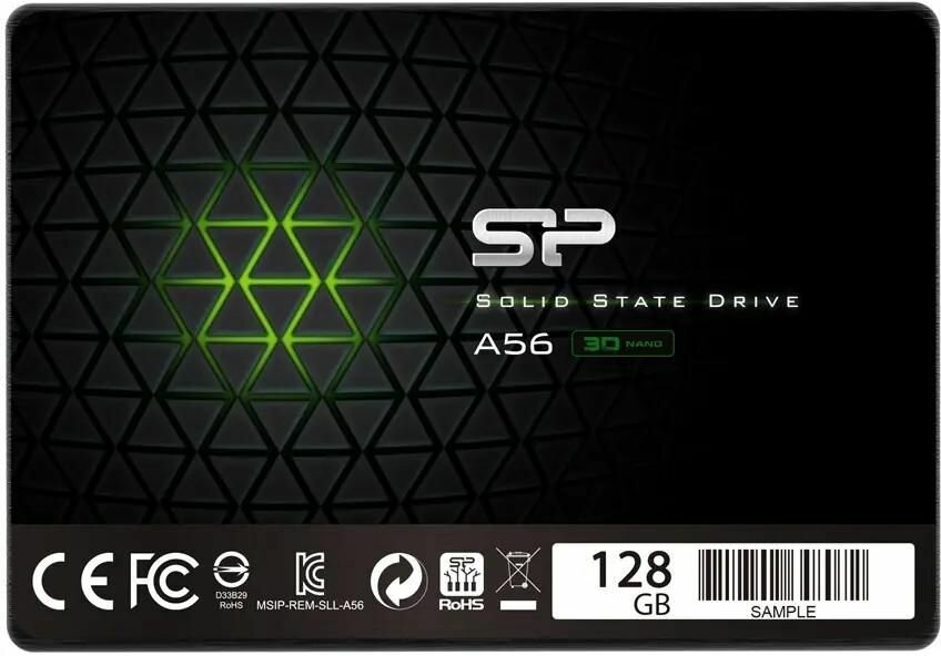 SSD накопитель Silicon Power Ace A56 SP128GBSS3A56B25 128ГБ, 2.5", SATA III, SATA