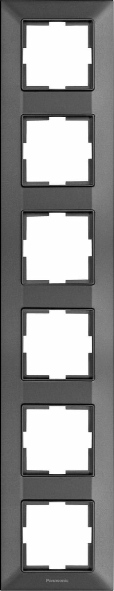 Рамка Panasonic Arkedia Slim (WNTF08162DG-RU) 6x верт. монт. пластик дымчатый (упак:1шт)
