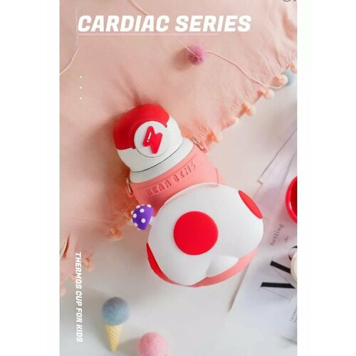 Эргономичный детский термос с двойной стенкой и прочной изоляцией, 600 мл, Красный