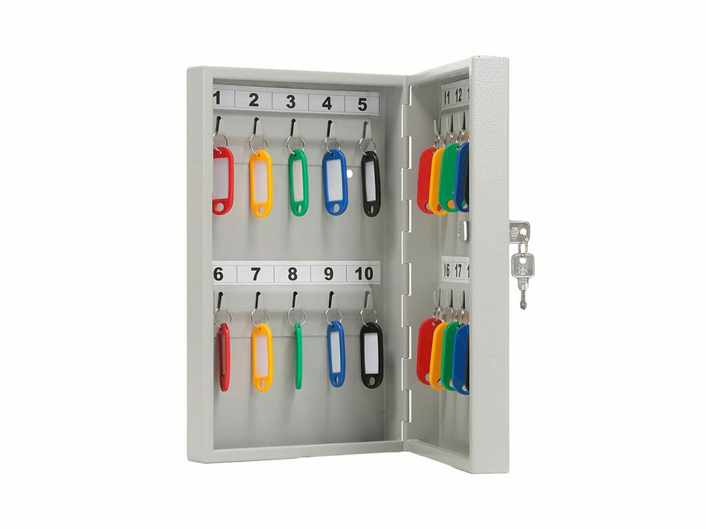 Шкафчик для ключей AIKO Key-20, 20шт ключ., 20 брелков, металл, серый [s183ch011000] - фото №8