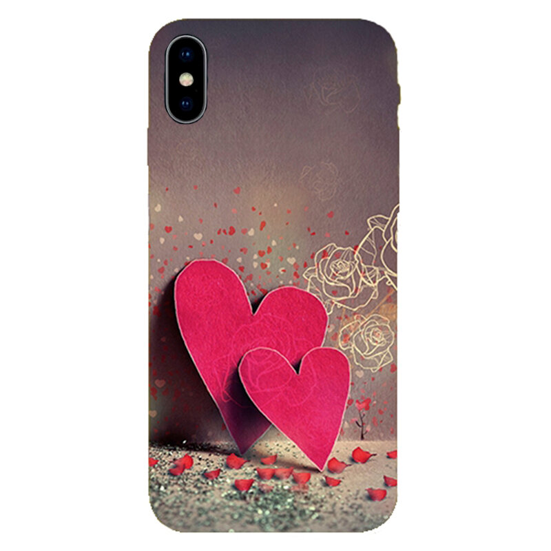 Чехол силиконовый для iPhone X/XS, HOCO, с дизайном сердечки