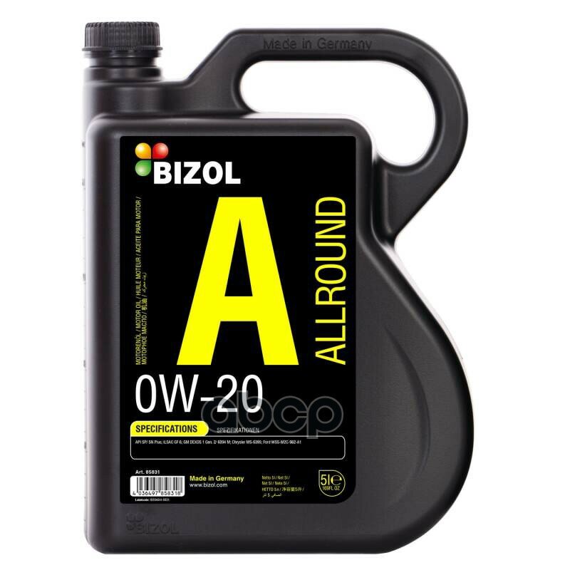 BIZOL Масло Моторное Allround 0W-20 Sp Gf-6A (5Л)