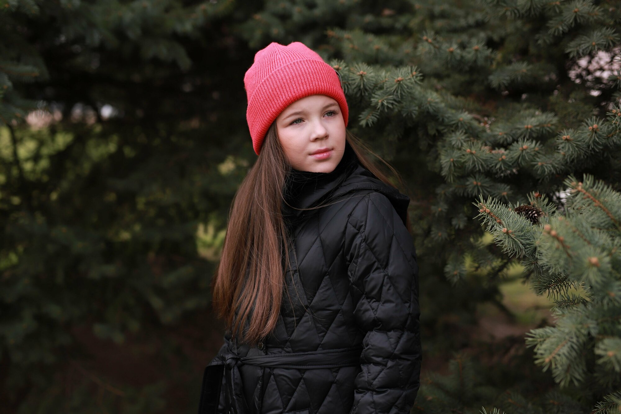 Шапка-бини Андерсен Осень-зима 2022 для девочек, размер 54-56, коралловый — фото 1