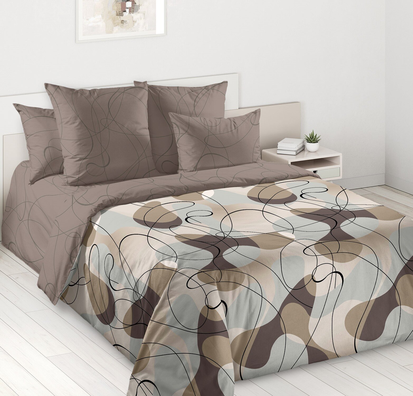 фото Постельное Белье 2-спальное Поплин (наволочки 70х70 2 шт.) "Альфредо"