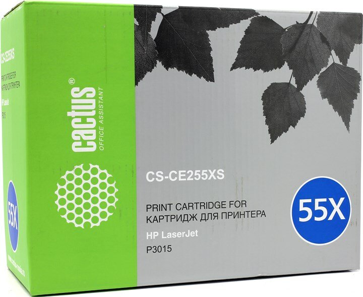 Набор картриджей Cactus CS-CE255XS-4, черный, 12500 страниц, совместимый для LaserJet Enterprise 500 M525dn / 500 M525f / M525c / P3015 / P3015d / P3015dn / P3015x/LJ Pro M521dn / M521dw/LaserJet Enterprise 500 M525dn / 500 M525f / M525c / P3015 / P3015d