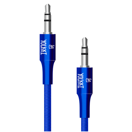 Кабель Yolkki Flute, AUX, 1м, пакет, синий