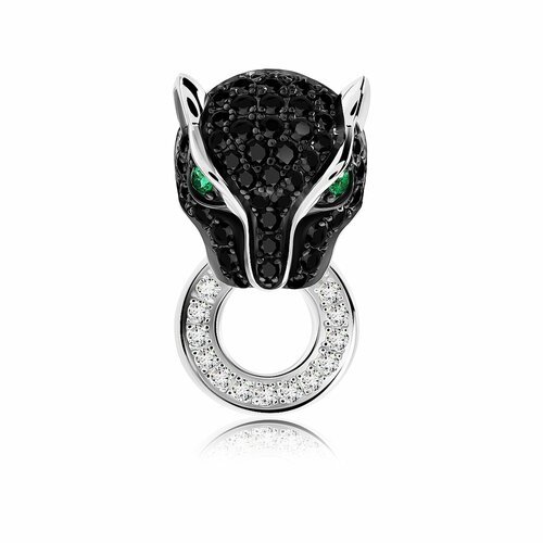 фото Подвеска valtera, серебро, 925 проба, родирование, фианит, шпинель синтетическая, размер 2 см.