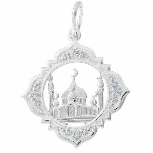 фото Подвеска diamond prime, комбинированное золото, 585 проба, фианит