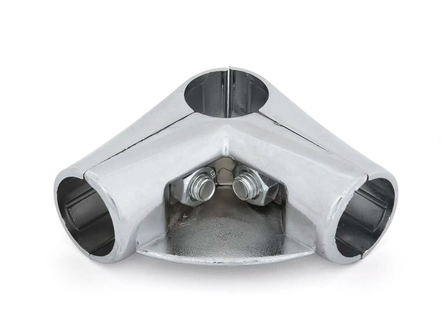 фото Соединитель 3-х труб угловой с площадками для полок Palladium алюминий цвет хром