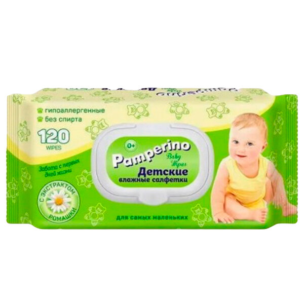 Влажные салфетки Pamperino №50 детские с ромашкой и витамином Е