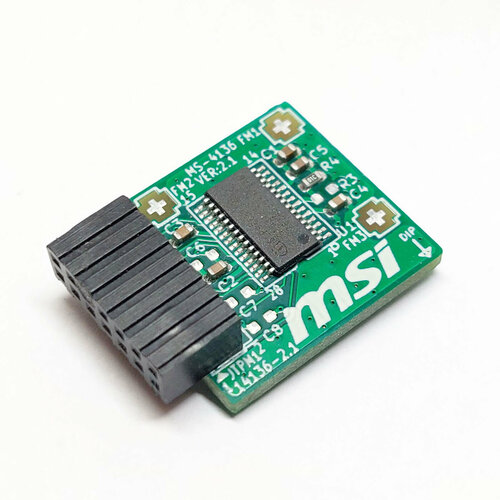 модуль aom tpm 9670v spi capable tpm 2 0 with infineon 9670 controller Модуль TPM 2.0 MSI MS-4136 (14-1 рin)