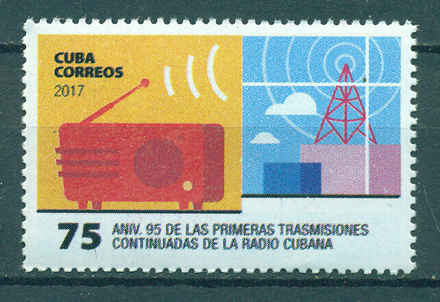 Почтовые марки Куба 2017г. "95 лет Кубинского радио" Радио MNH