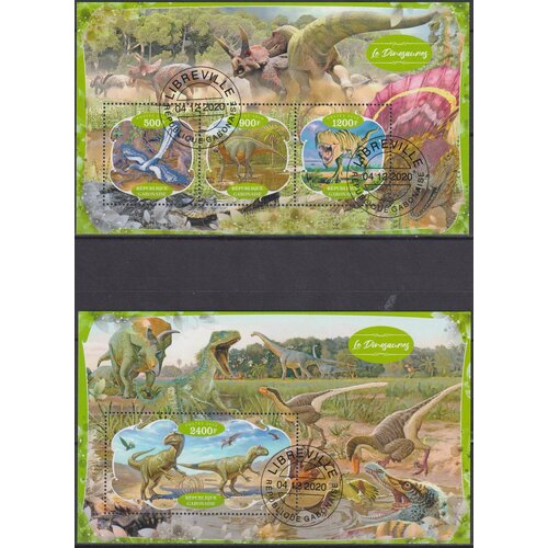 Почтовые марки Габон 2020г. Динозавры Динозавры, Фауна U
