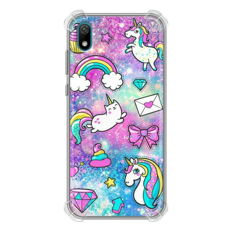 Дизайнерский силиконовый чехол для Хуавей Y5 2019 / Huawei Y5 2019 Единороги