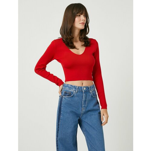 фото Лонгслив koton, размер m, красный